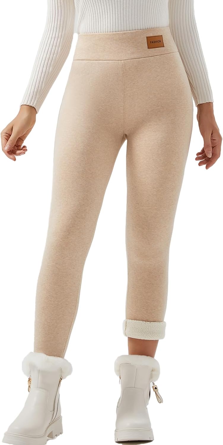 JK SUE JONES Women Winter Warm Thick Leggings Fleece Lined Stretchy Soft Thermal Sherpa Pants High Waist Tights