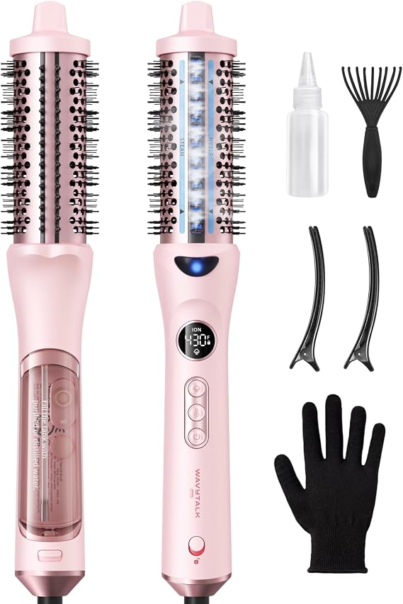 Wavytalk Steam Thermal Brush Steamlift Pro for Salon Blowout Look, 1.57