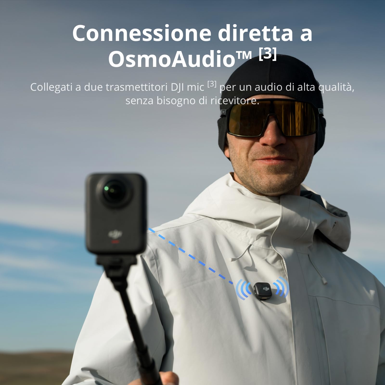 DJI Osmo 360 Combo Standard, fotocamera 360 con immagini a 360° da 1 pollice, video a 360° nativi in 8K, foto a 360° da 120 MP, impermeabile, action cam per sport, vlog