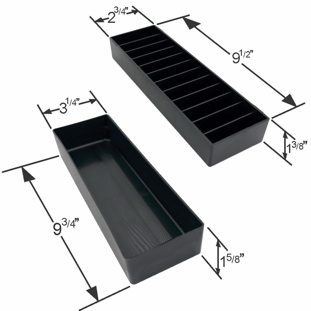 Laube Wide Blade Case Organizer for Clipper Blades - Professional 12 Slot Clipper Blade Caddy - Detachable Snap On Lid- Made in The USA - Black - 1 Pack