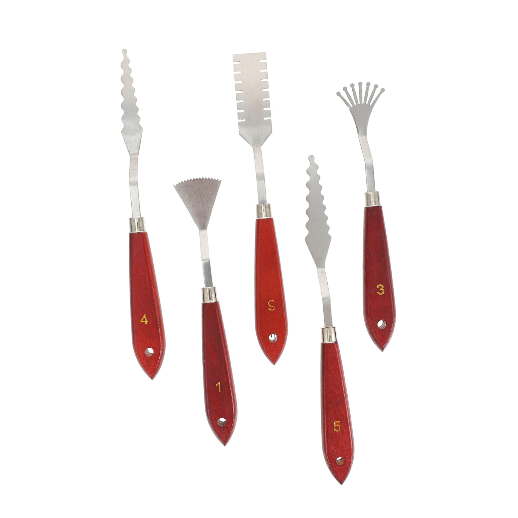 Housoutil Stainless Palette Knife Set 5pcs Oil Painting Scrape Tools Art Mixing Spatula for Artists
