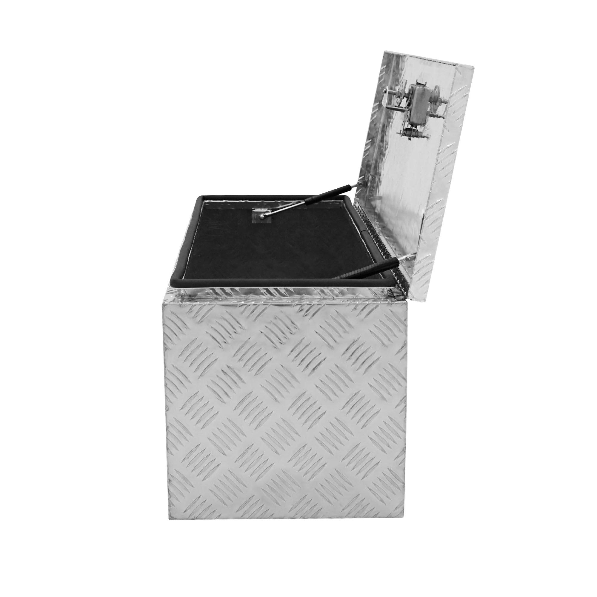 Caisse à Outils de Transport en Aluminium 102L, Damier Métal Résistant, Fond & joints doublés renforcés en caoutchouc, Malle Coffre Solide pour Camion Van, 810 x 370 x 350mm [Verrou & 2 clés INCLUS]