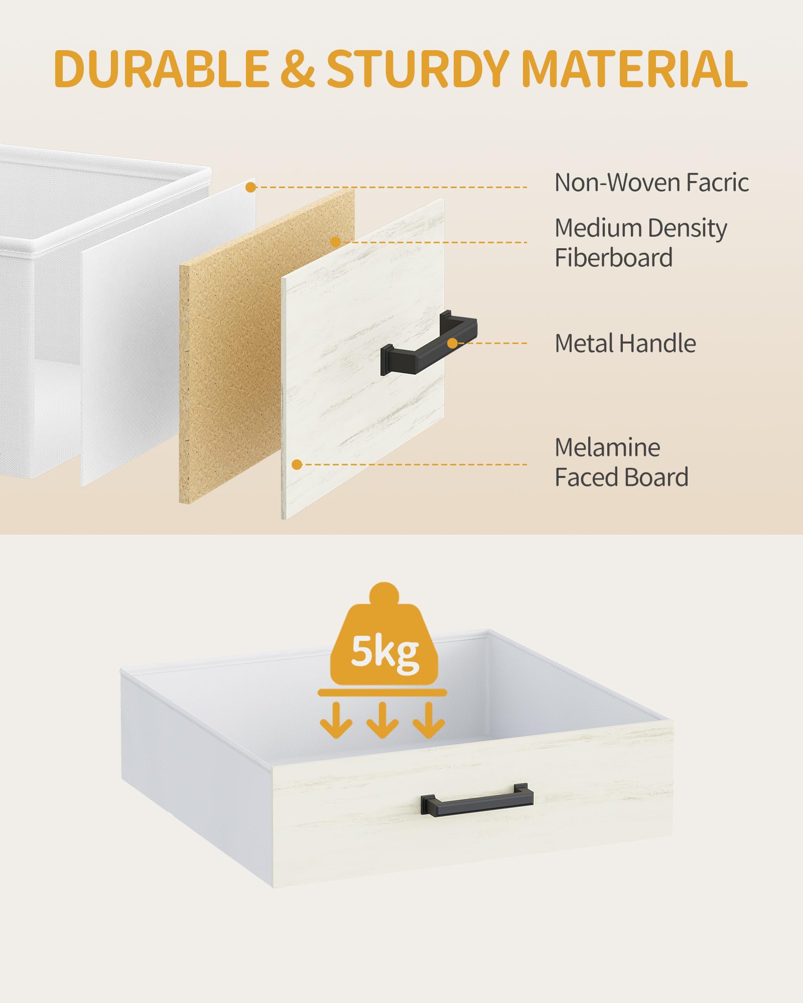 Hzuaneri Hundekäfig Möbel mit Steckdose, Hundebox für Zuhause mit Schiebetür im Scheunentür-Stil & 2 Schubladen, 3-Türen Sideboard für Mittel/Große Hunde, 97 x 56 x 81 cm, Weiß Braun DFC90314BEU
