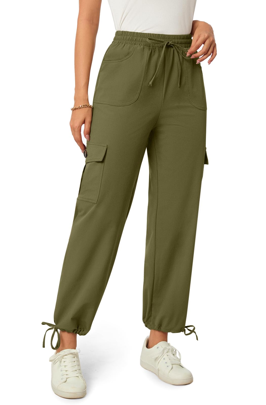 TAOHUADAO Women's Cargo Pants Casual Hiking Pants Quick Dry Lightweight Outdoor Travel Pant with Four Pockets S-2XL