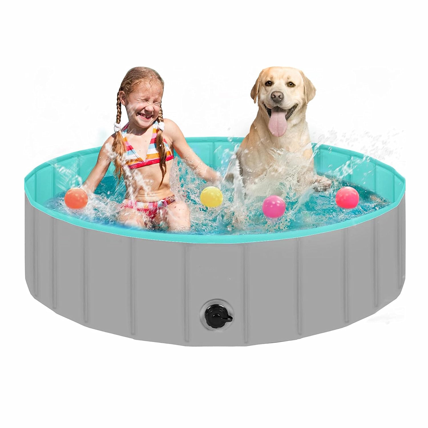 80 x 20 cm, piscina pieghevole per cani, piscina per cani grandi e piccoli, piscina per animali domestici, piscina per cani, piscina pieghevole in PVC, bacino per cani (verde)