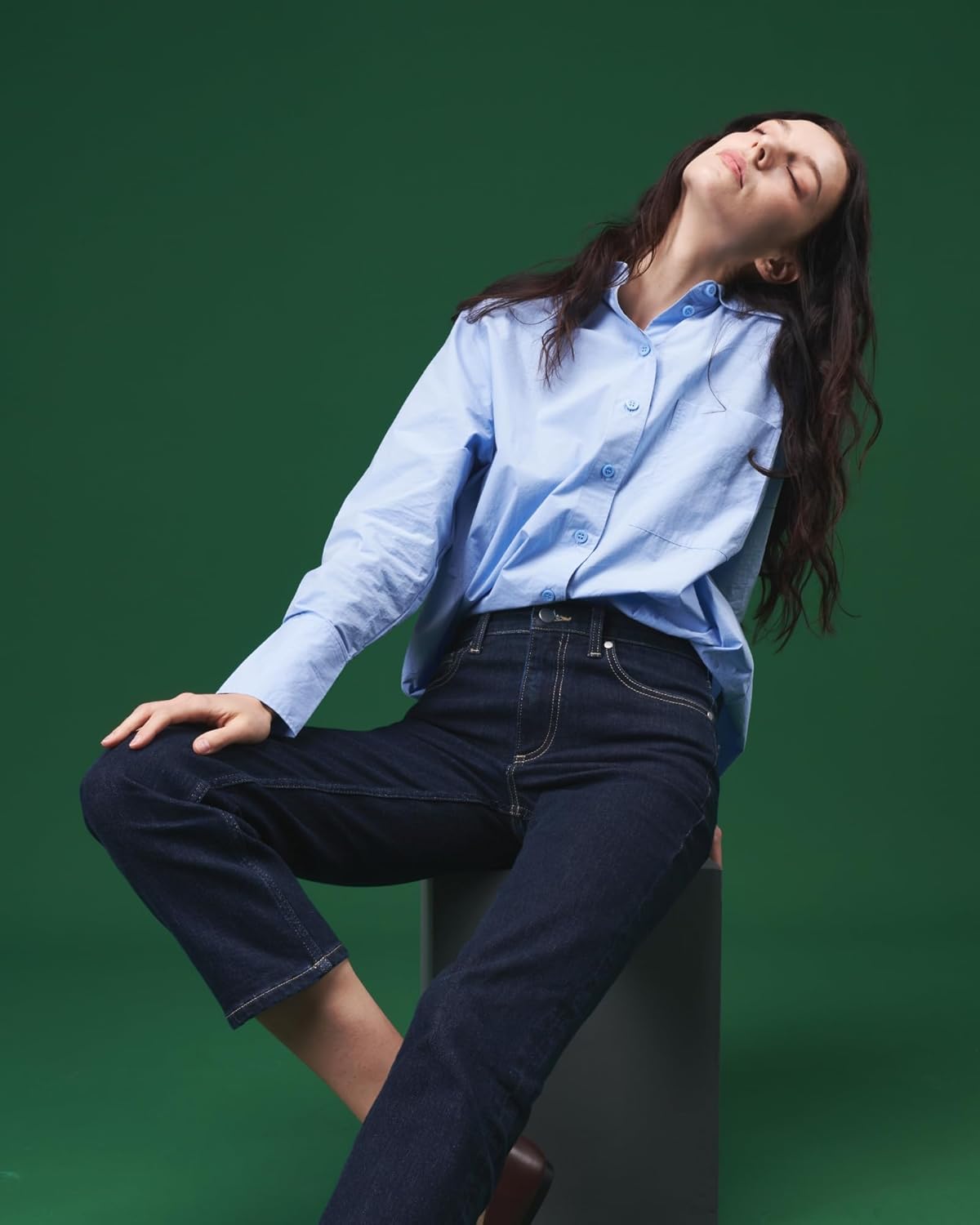 Women's Button Down Shirts Work Office Business Blouses Soft Casual Oversized Style Boyfriend Tops with Pockets - Image 3