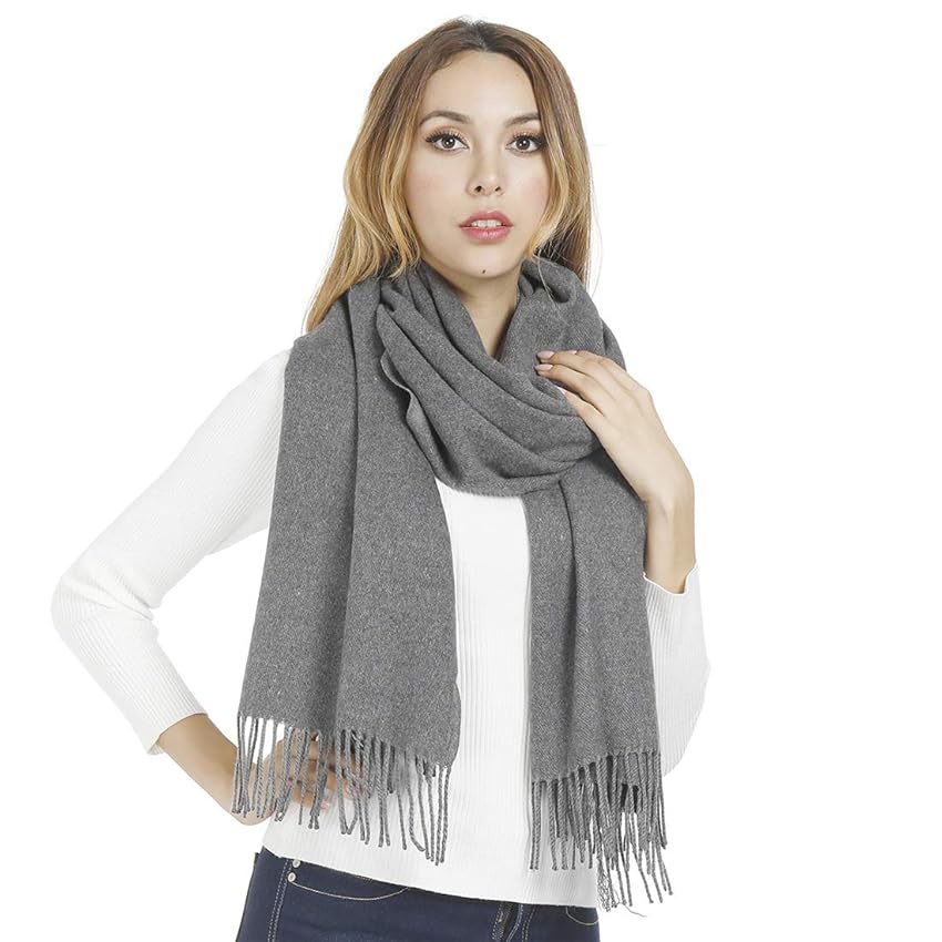 Immagine del prodotto Sciarpa in cashmere per donna uomo donna scialli pashmina avvolge sciarpe invernali morbide spesse moda grande XXL lungo Grigio