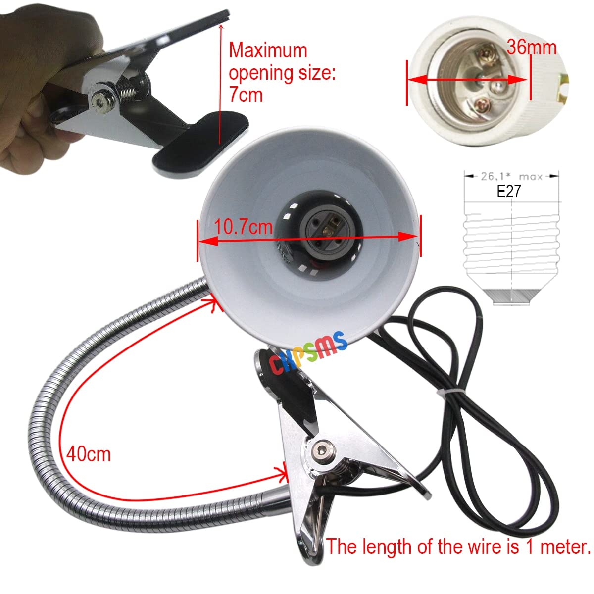 1PCS #KP-19127 Gooseneck Working Lamp Use For Grinding/Sewing/Drilling /Saw Shop Work