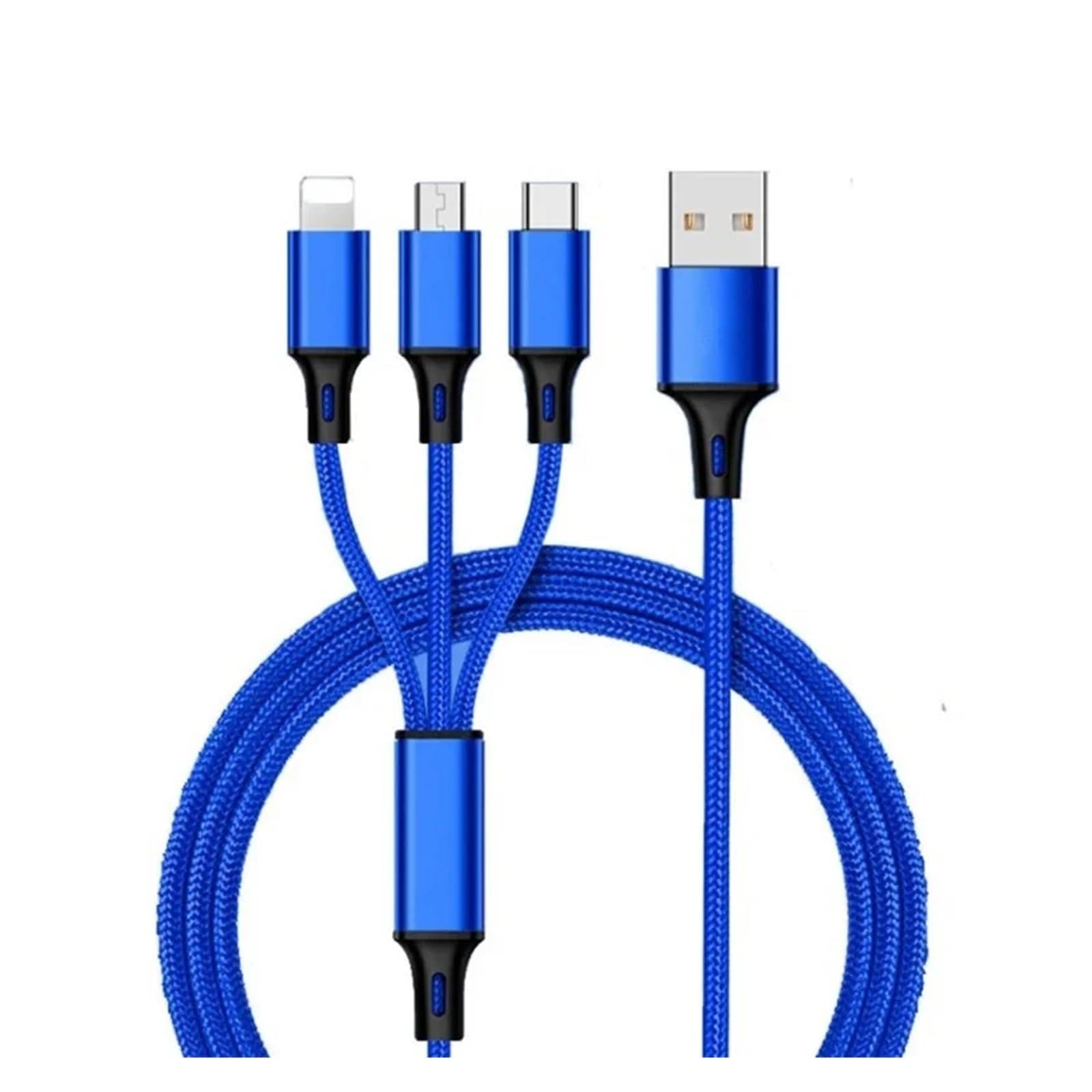 3 EN 1 Cable USB Micro USB Tipo C Cable Cargador Puerto USB Multi Cable De Carga Rápida(GRAY)