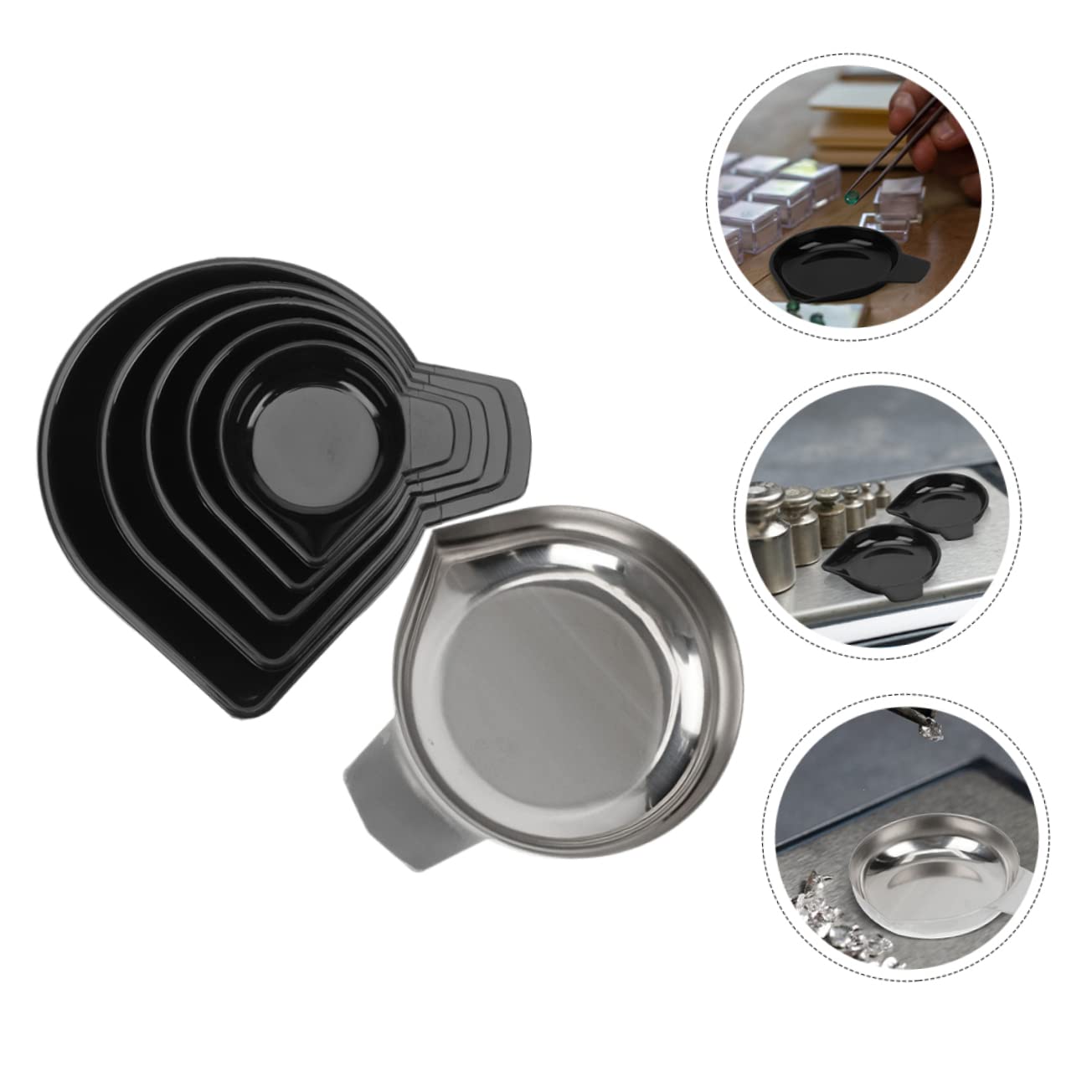 HAPINARY 6pcs Scale Pans Electronic Scale Trays for Kitchen Jewelry Weighing Pans Scale Trays Sturdy