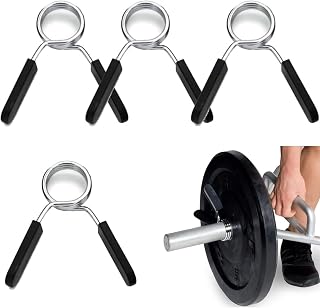 Collares de Clip de Resorte, 4 Piezas 25mm/28mm/30mm Abrazaderas Mancuernas Pinza de Resorte Mancuerna Collares de Resorte para Levantamiento de Pesas,Entrenamiento de Fuerza