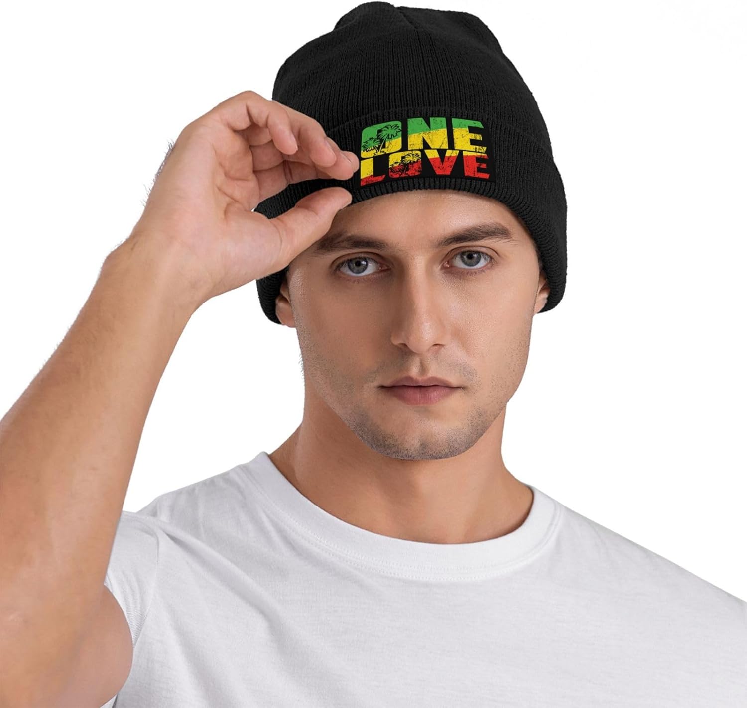 Adult Knit Beanie Warm Knitted Hat Acrylic Knit Cuffed Cap Winter Stretchy Ski Cap Streetwear for Men Women Black - Image 5
