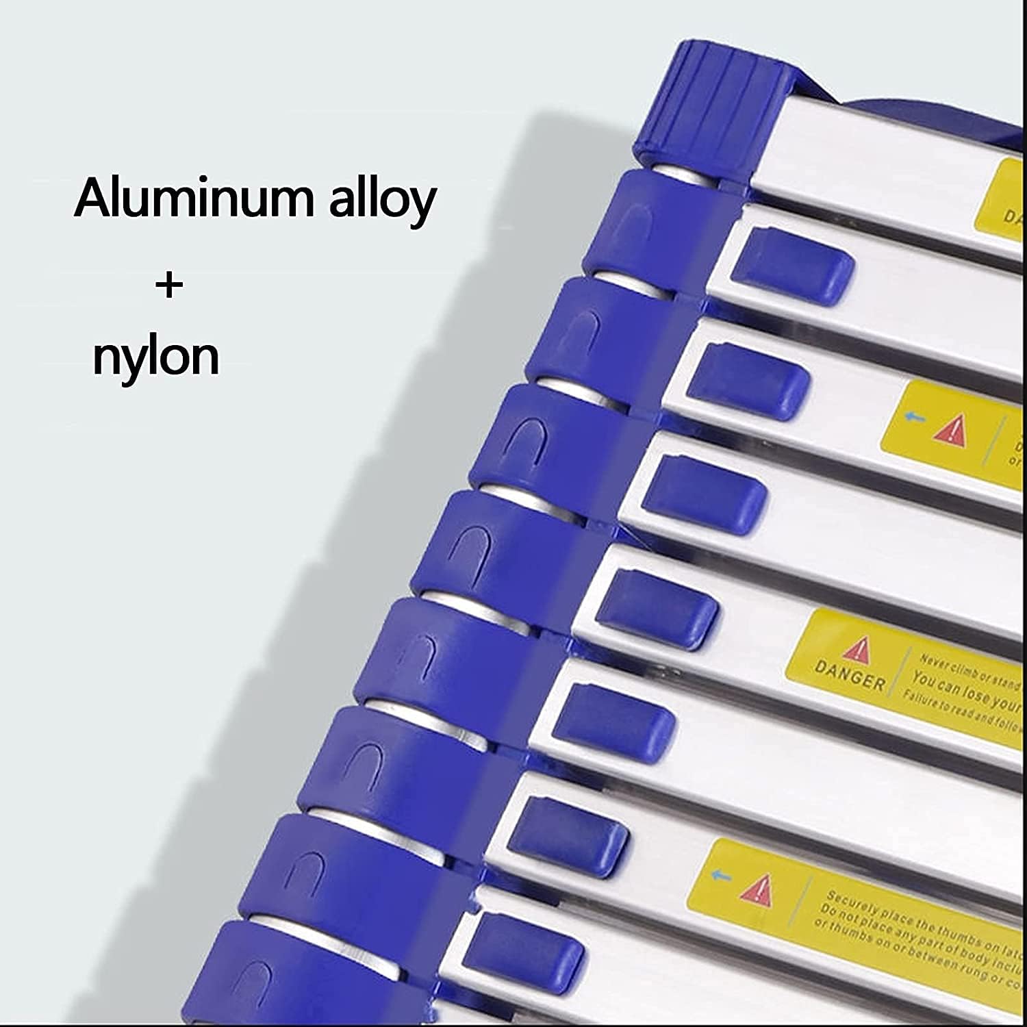 Telescopic Ladder Telescoping Ladder 2M-8M Telescoping Ladder Aluminum Extension Ladder & Loft Roof Hook Kit Telescopic Ladder Foldable Capacity Max Load 150kg/330lb (Size : 5.8M) Marriage V