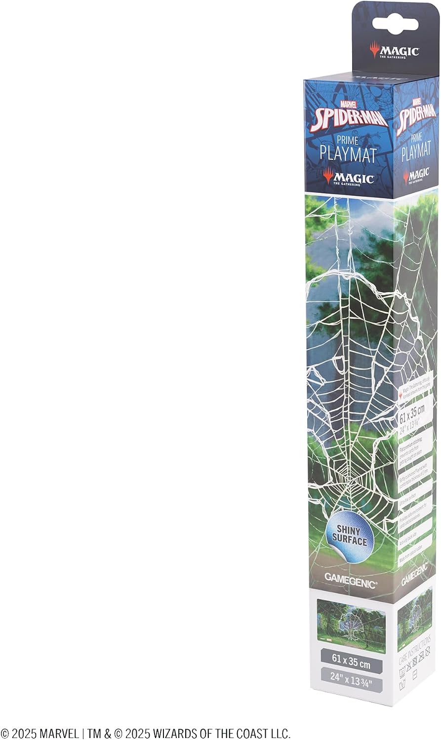 Gamegenic Magic: The Gathering Marvel’s Spider-Man Forest Shiny PLAYMAT - Premium 61x35cm Game Mat with Shiny Surface, Cushioning, Anti-Slip Back & Flat Stitching, Official MTG Accessory