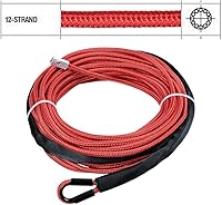 Vista 4 de Astra Depot Cuerda de cabrestante sintética de 12 hebras, 50 pies x 1/4 pulgadas, 7000 libras, protección contra el calor, ATV, UTV, KFI SUV, coche