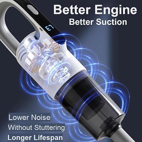 Miniatura 4 de HDView Aspiradora inalámbrica, hasta 30 kpa y 30 minutos, aspiradora y trapeador, aspiradora ligera y recargable, limpia profundamente, lava, para