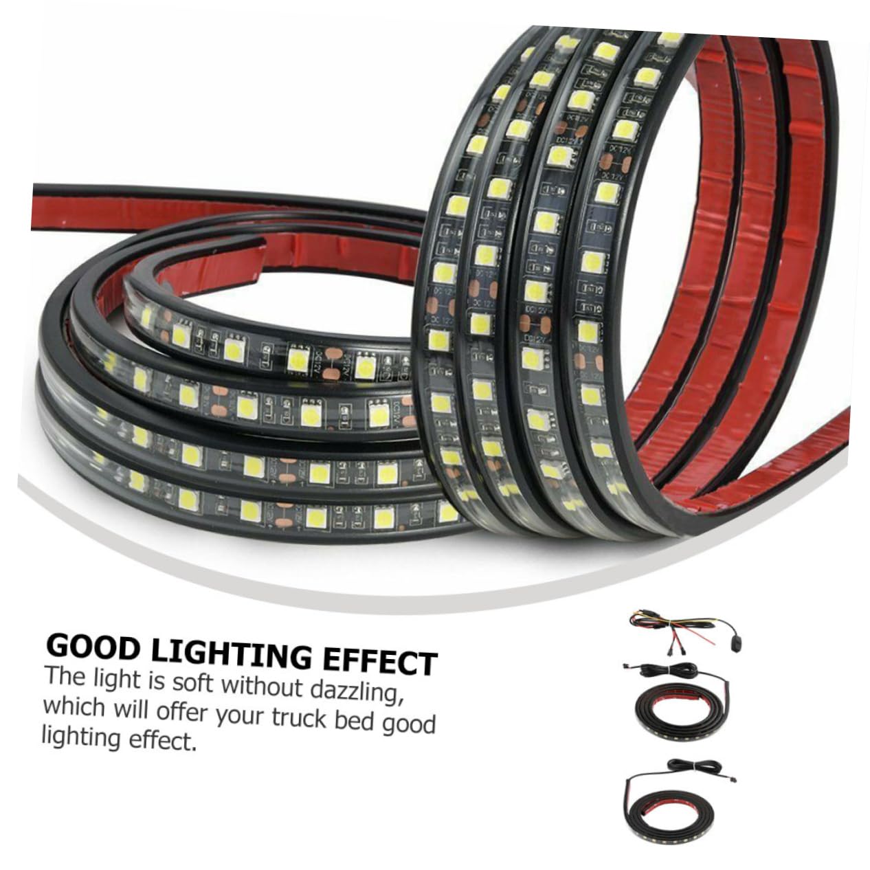 Luxshiny Striscia Luminosa per Camion 3 Pezzi Connettore, Luce Bilaterale Cassone Pick-up, Accessorio Luci Auto per Guida Notturna e Illuminazione Cassone Camion, Compatibile la Maggior