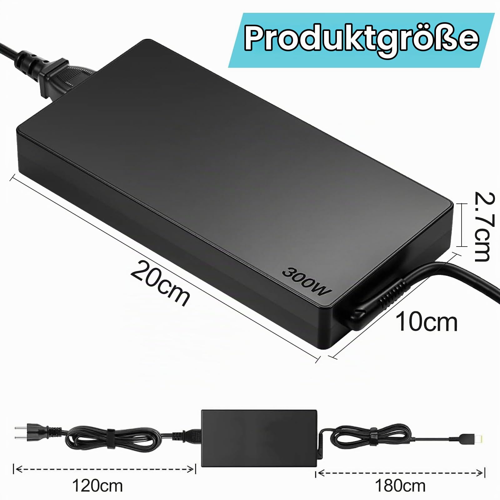 300W Lenov Laptop Netzteil Ladekabel für ThinkPad P17 Gen3/Gen4 P16 Gen2 Mobile Workstation und Legion 9 16IRX9 17IRX9 Gaming Laptop Ladegerät - Gelber Quadratstecker Ladegerät Adapter (20V/15A)