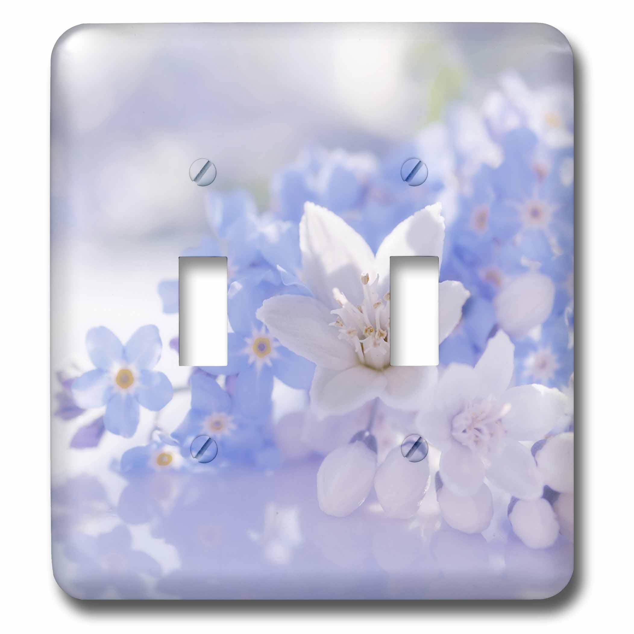 Double interrupteur à bascule fleur morte florale bleue lsp_253473_2