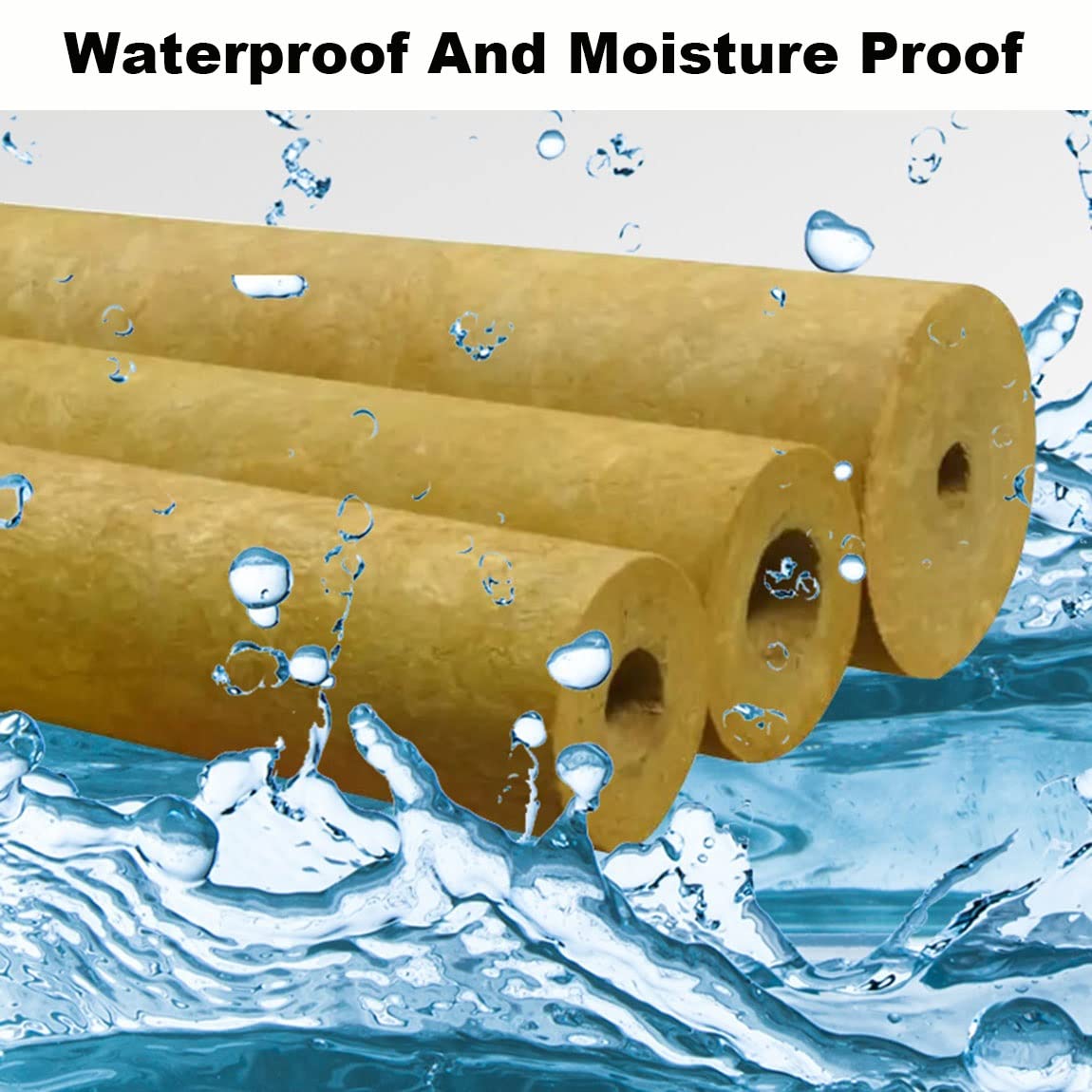 50mm Engrosada Aislamiento De Tuberías De Lana De Roca De Agua,Coquilla Aislante De Papel De Aluminio Autoadhesivo,Anticongelante (Size : 133mm/5.2")