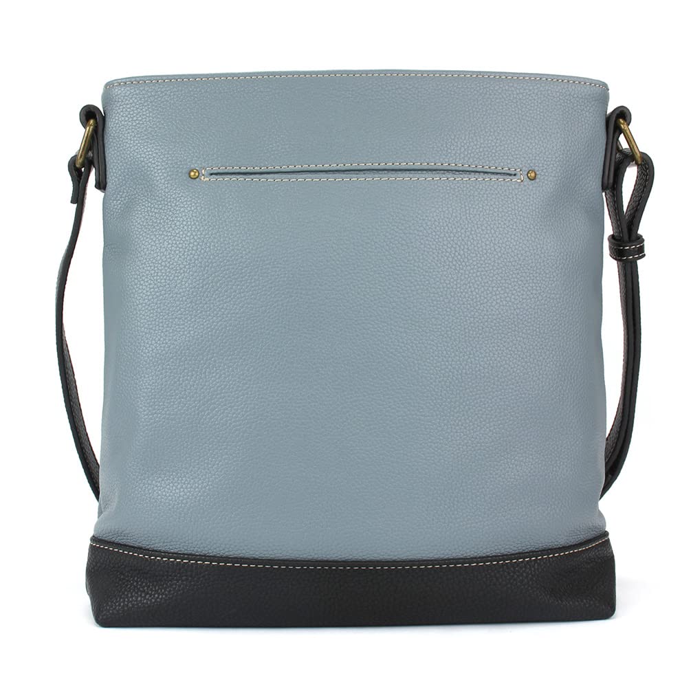 CHALA Sweet Messenger Mid Size Shoulder Purse with Adjustable Strap - Piano - Blue Gray