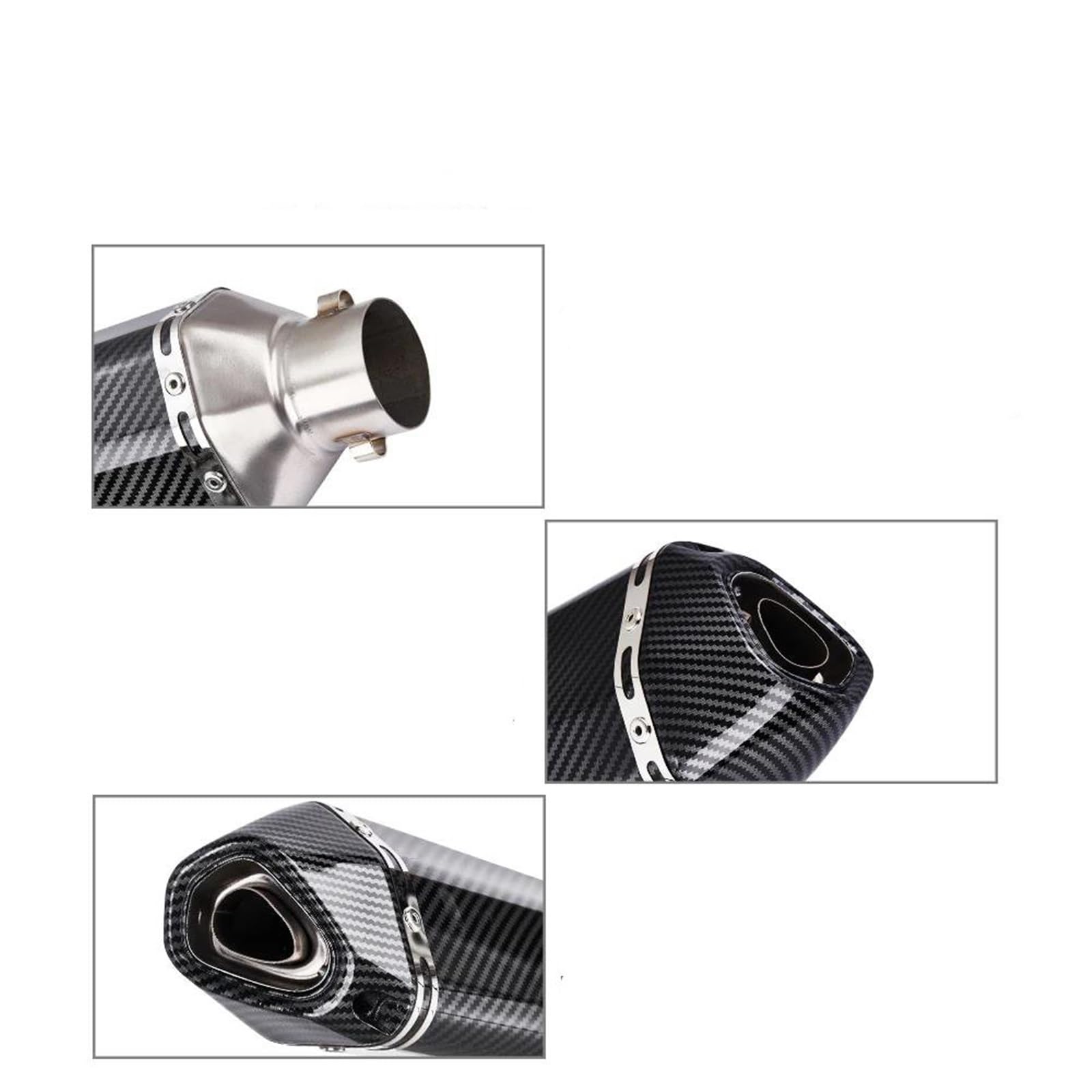51 Mm Motorrad-Auspuffrohr, Modifizierter Schalldämpfer Für XJ6 MT07 MT09 MT03 Slip On Motorradzubehör Auspuff(Titanium)