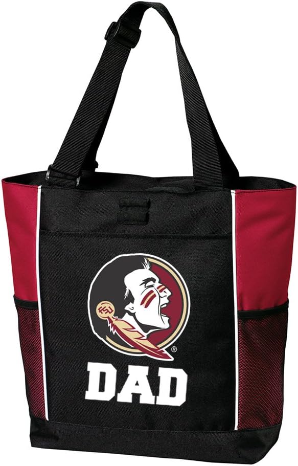 Broad Bay Florida State Dad Tote Bags Red FSU Dad Totes Beach Travel
