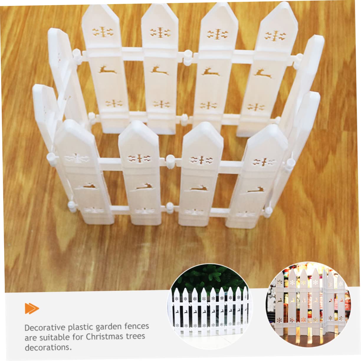 MAGICLULU 2 Sätze Der Zaun Weihnachtsdeko Christmas Tree Fence Christmas Dekoration Garten Spaliere Weihnachten Grenze Weihnachtsfeier Liefert Freigabe Gartenzaun Plastik Weiß 30 Stück * 2