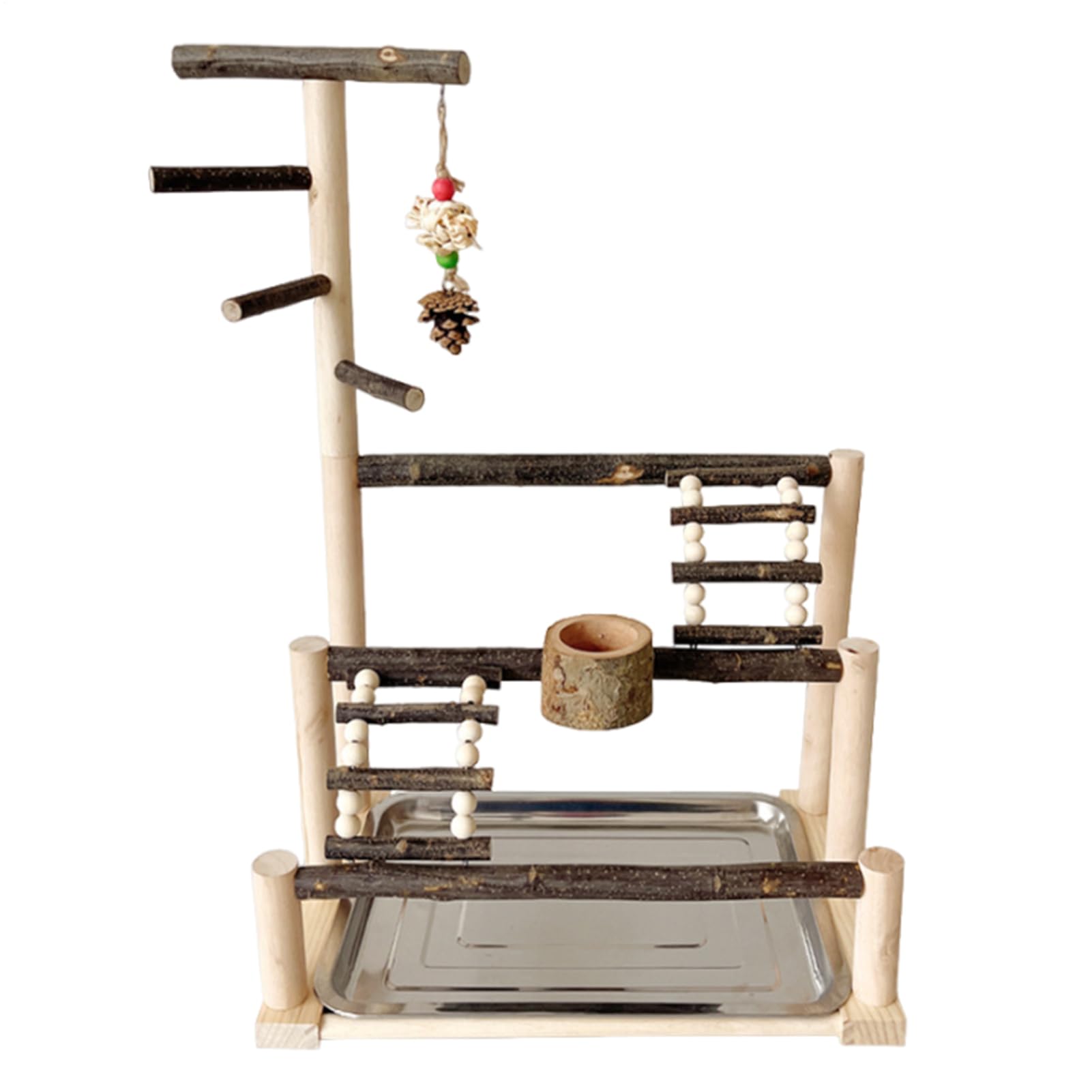 Stand per pappagalli - Grande supporto per parco giochi, supporto per | parco giochi per pappagalli, giocattolo per esercizi in gabbia con struttura in legno resistente per arrampicata e appollaiar