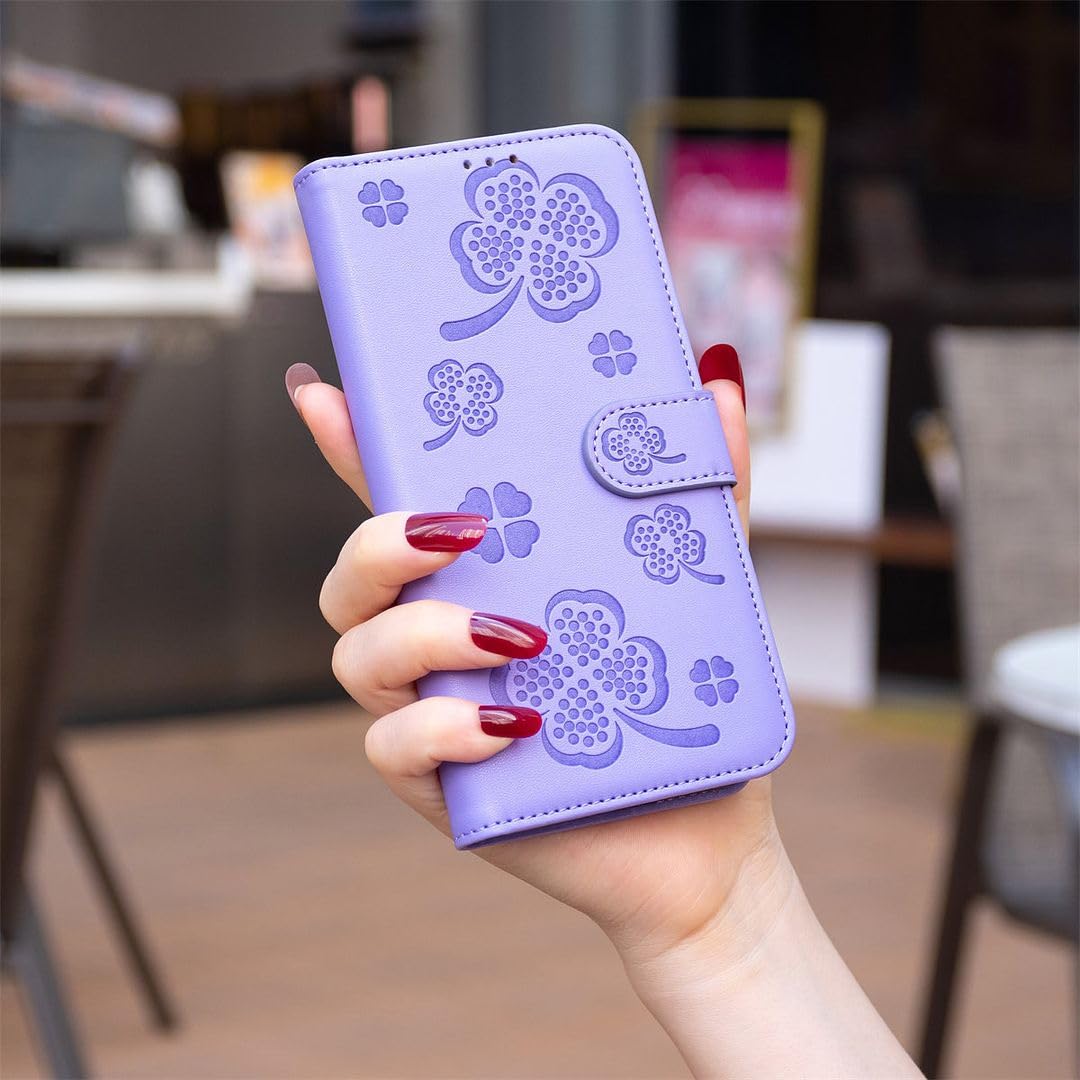 Étui Porte-cartes Magnétique Pour Xiaomi Redmi Note 12 5G - Coque Livre En Cuir Violet Avec Béquille - Protection Complète - Motif Fille, Panda, Papillon