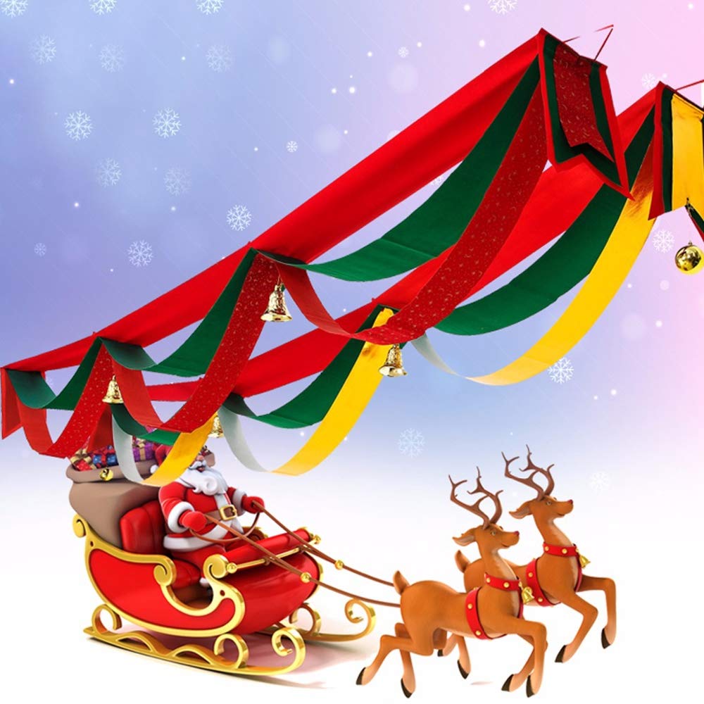Décoration de Noël à motif vague large de 20cm avec clochette sonore