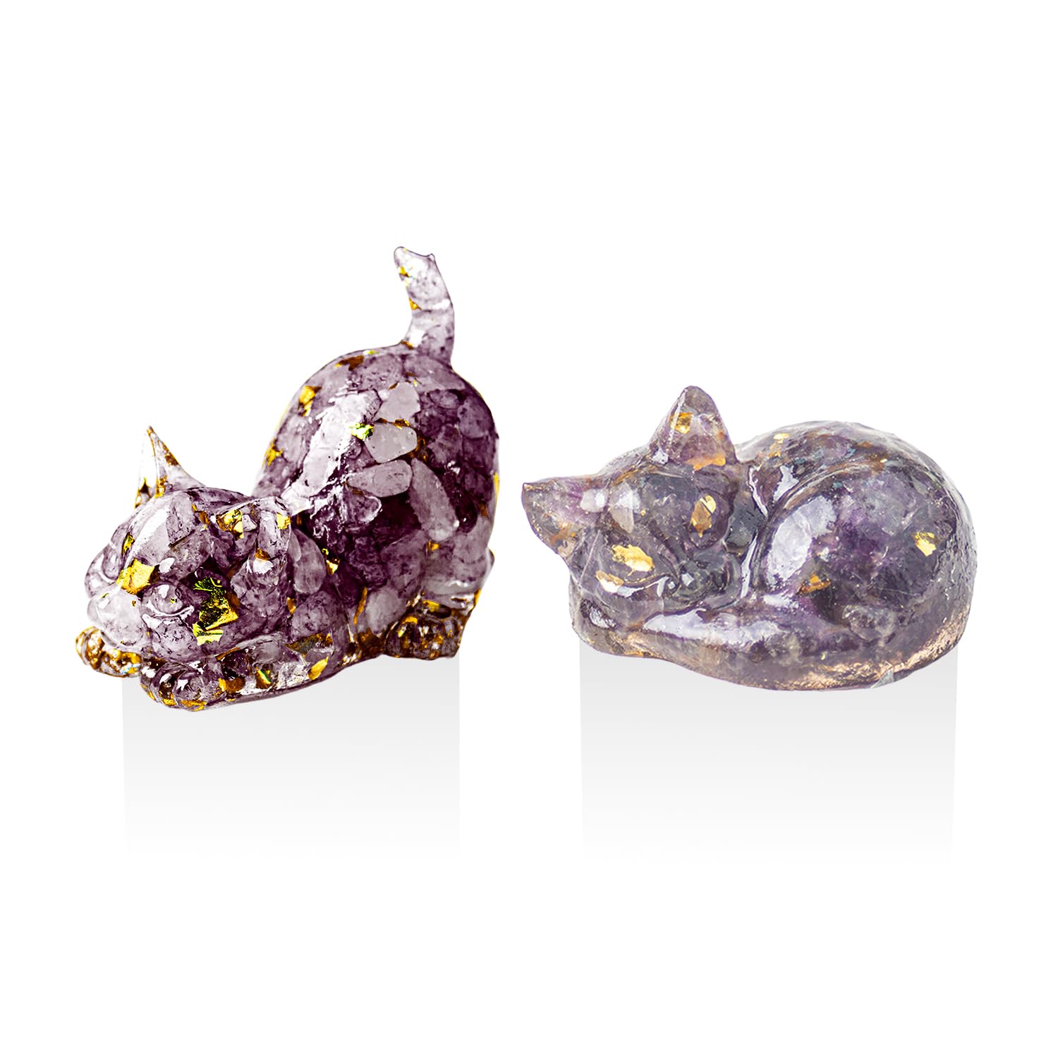 TVSVKWE 2 Pieces Of Kitten Amethyst, Cute Animal Statues, Creative Home Office Desk Decoration, Fun Ornaments, Lover Cat Gifts.