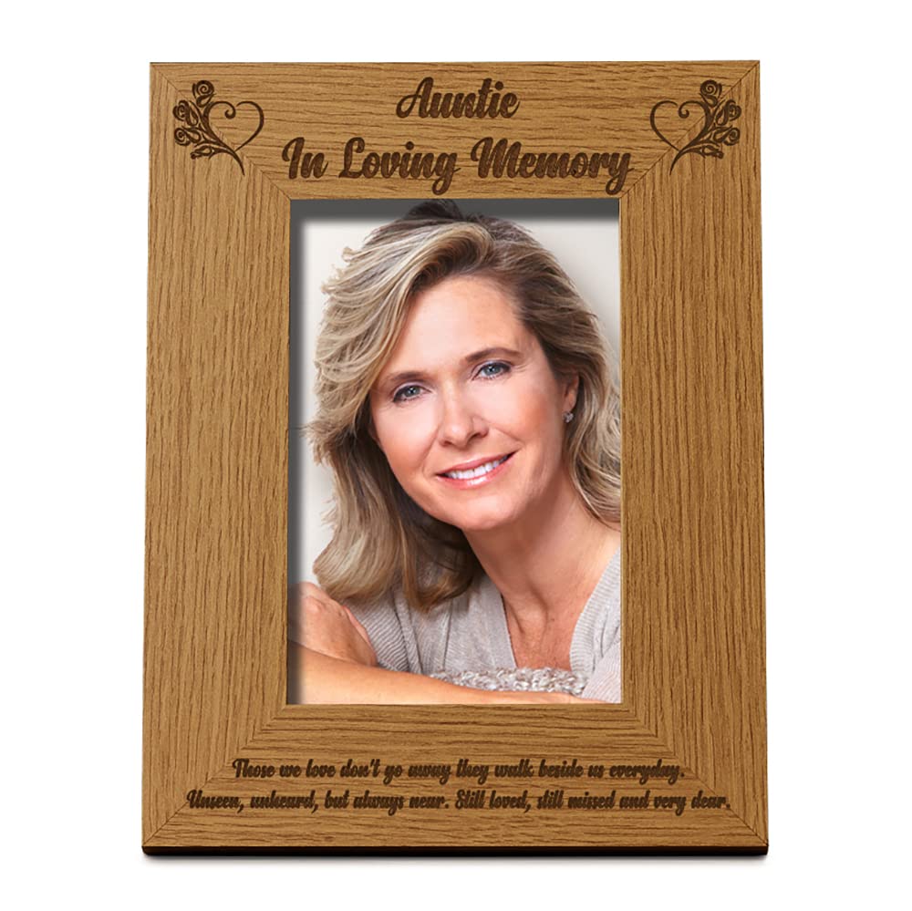 Ukgiftstoreonline Auntie In Loving Memory Remembrance Portrait Wooden Photo Frame Gift (4 X 6 Inch)