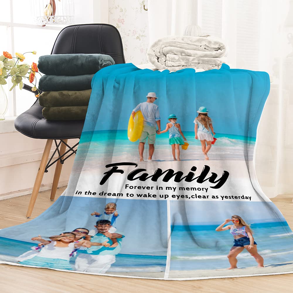 Manta personalizada para familia: manta suave personalizada para padres, amigos o niños, manta personalizada como mejor regalo de recuerdos