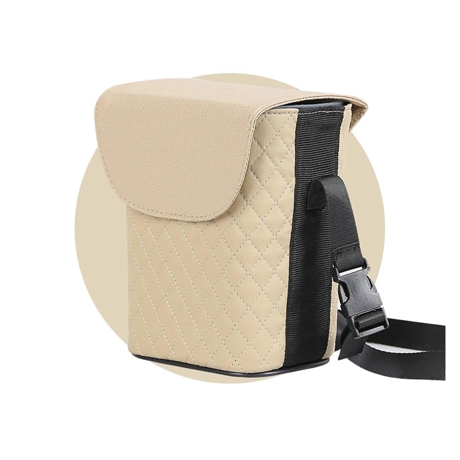 Auto Mülleimer Wasserdichter PU-Leder-Auto-Mülleimer Auto-Zubehör Hängende Organizer-Box Integrierter Abnehmbarer Kunststoffeimer Fahrzeug Mülleimers(13x17cm 2)