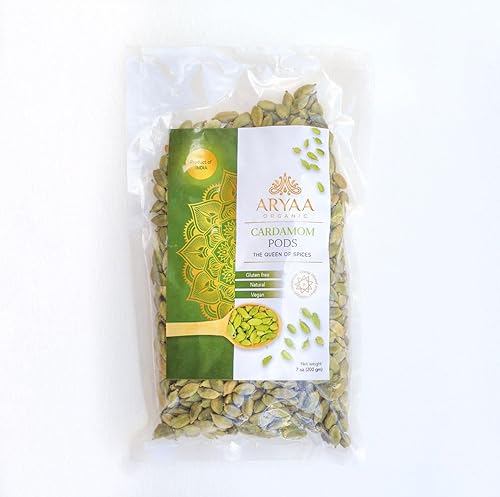 Aryaa Organic Cápsulas de cardamomo con especias (Hari Elachi) Infusionadas con energía Todo natural Vegano Apto para gluten Sin OMG Kosher
