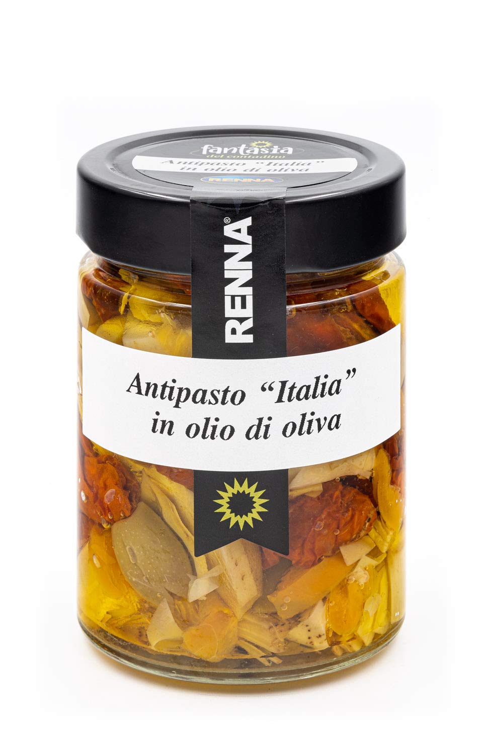 Fantasia del Contadino - Mix antipasti verdure sott'olio di oliva - Peperoncini ripieni, Pomodori "Sunpomò", Carciofi grigliati, Filetti di peperone, Antipasto "Italia", Funghi Champignon grill