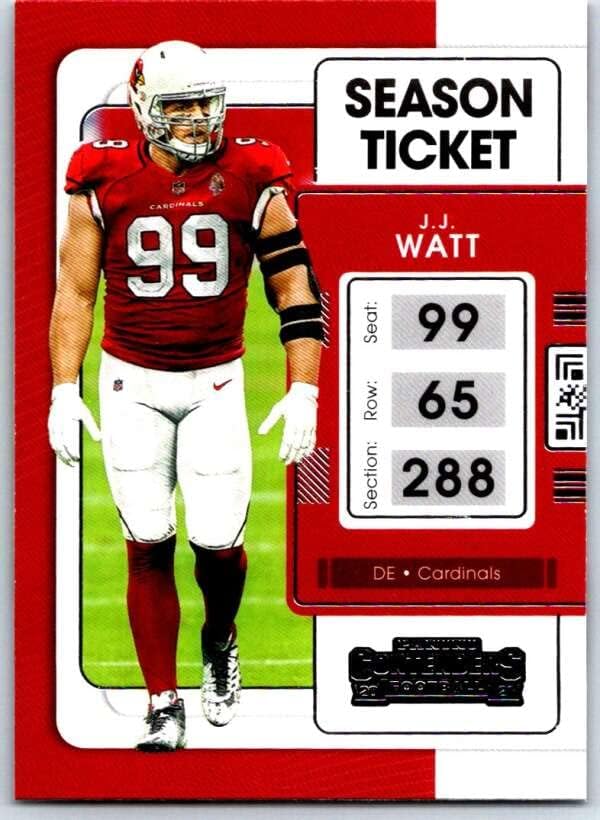 2021 Panini Contenders Season Ticket #3 J.J. Watt Arizona Cardinals Football