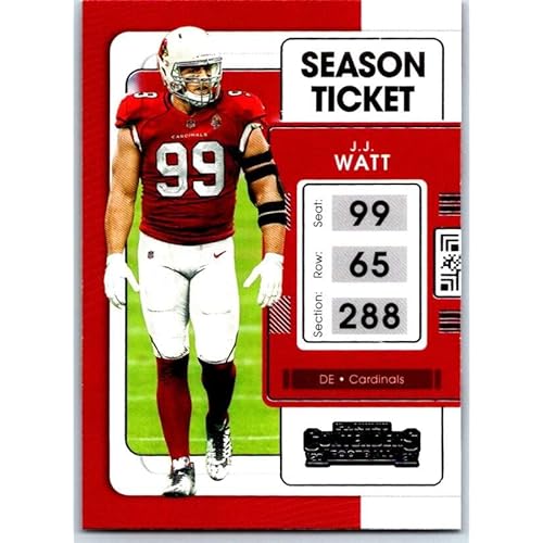 2021 Panini Contenders Season Ticket #3 J.J. Watt Arizona Cardinals Official NFL Football Trading Card in Raw (NM or Better) Condition