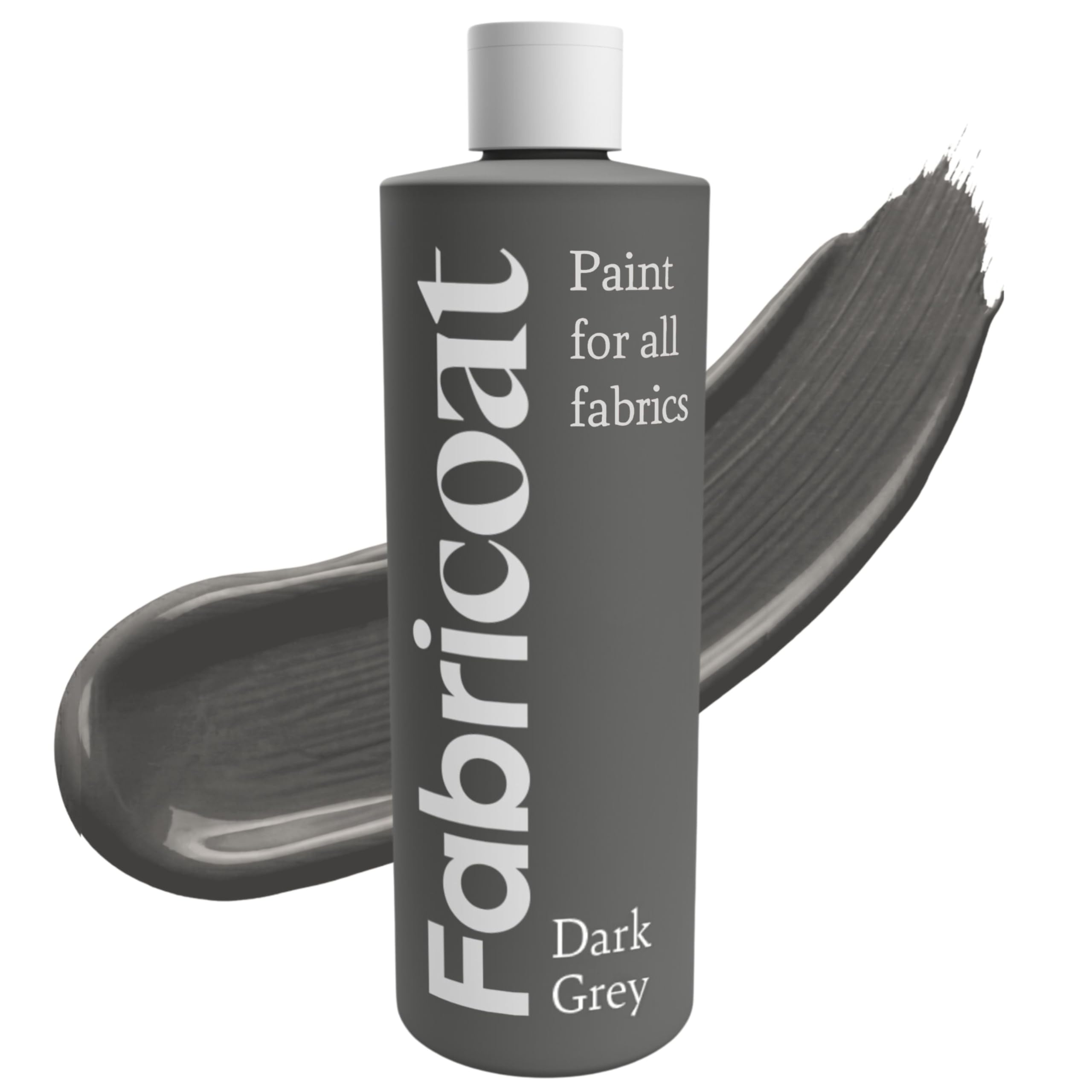 Fabricoat Dark Grey Fabric Upholstery Paint & Dye | 250ml / 8.5 fl oz | Dark Grey - Restore or Change Color of Couches Chairs Upholstery Car Interiors Clothing - Soft Flexible Finish