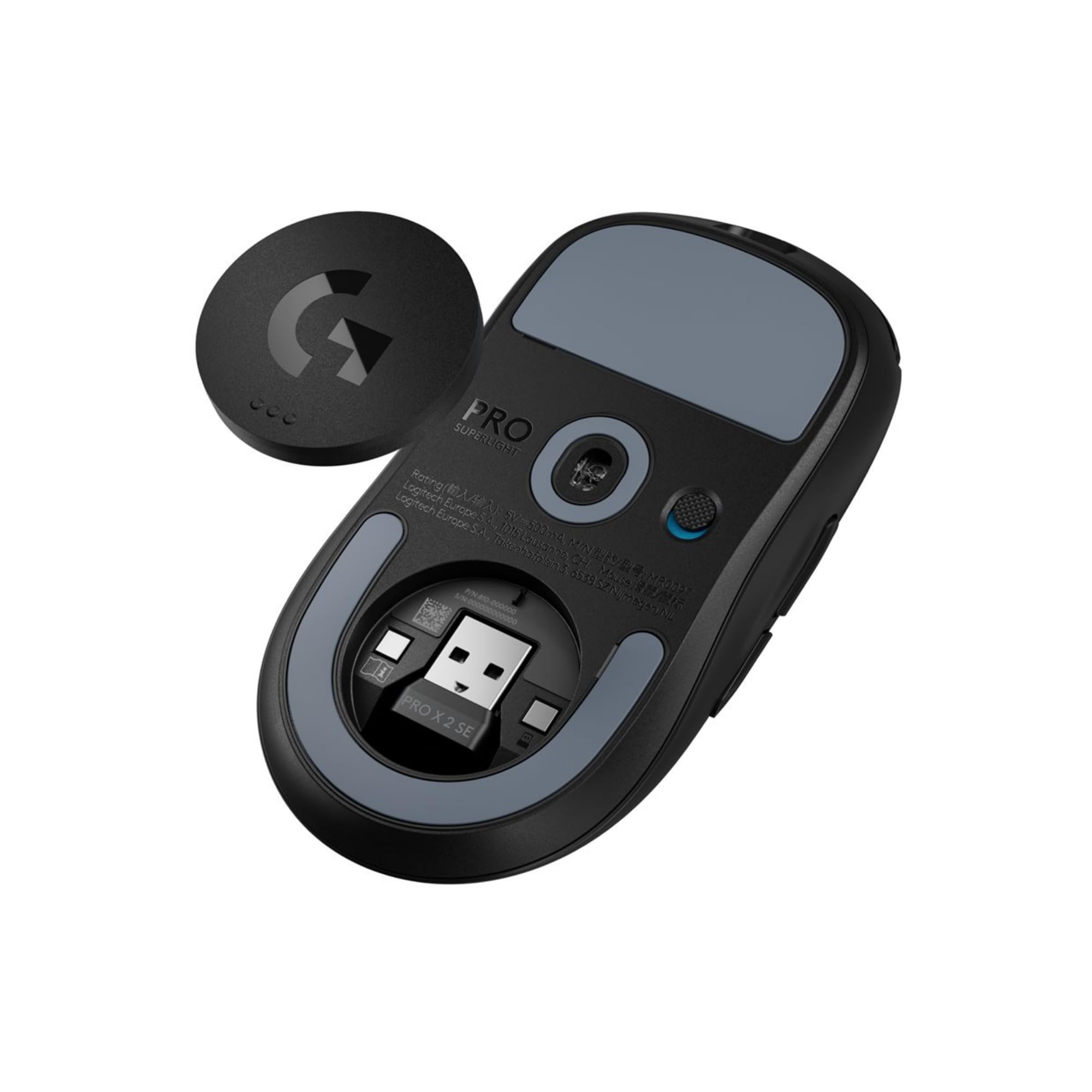 Logitech G PRO X SUPERLIGHT 2 LIGHTSPEED Bezprzewodowa Mysz Gamingowa, Lekka, LIGHTFORCE Hybrydowa, Czujnik HERO 2, 32,000 DPI, 5 Programowalne Przyciski, USB-C, PC i Mac - Czarny