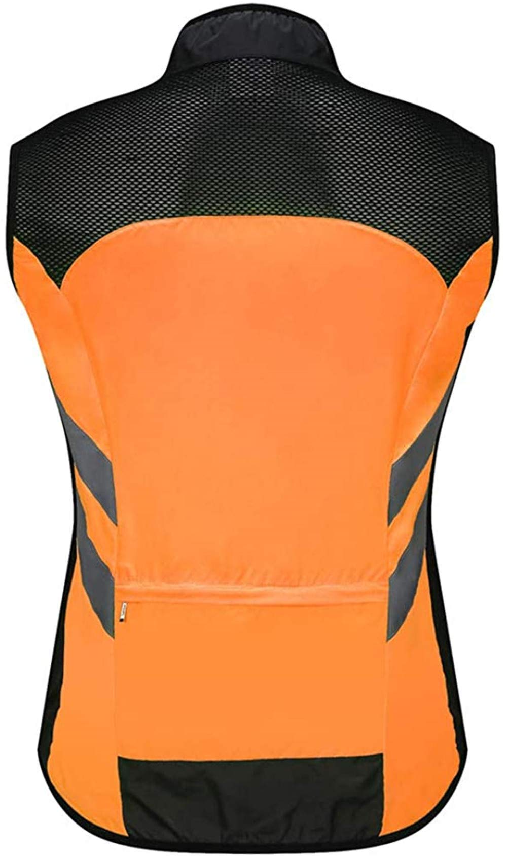 LINGKY Herren Fahrradweste Ärmellose Jersey Back Full Mesh Atmungsaktive Weste, Full Zip Hintertaschen Leichte Reflective Racing/MTB Jacke