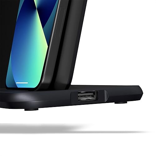 Miniatura 4 de Zens Cargador inalámbrico de aluminio con certificación Qi negro (carga rápida con hasta 10 vatios, puerto USB-A adicional, adaptador de corriente