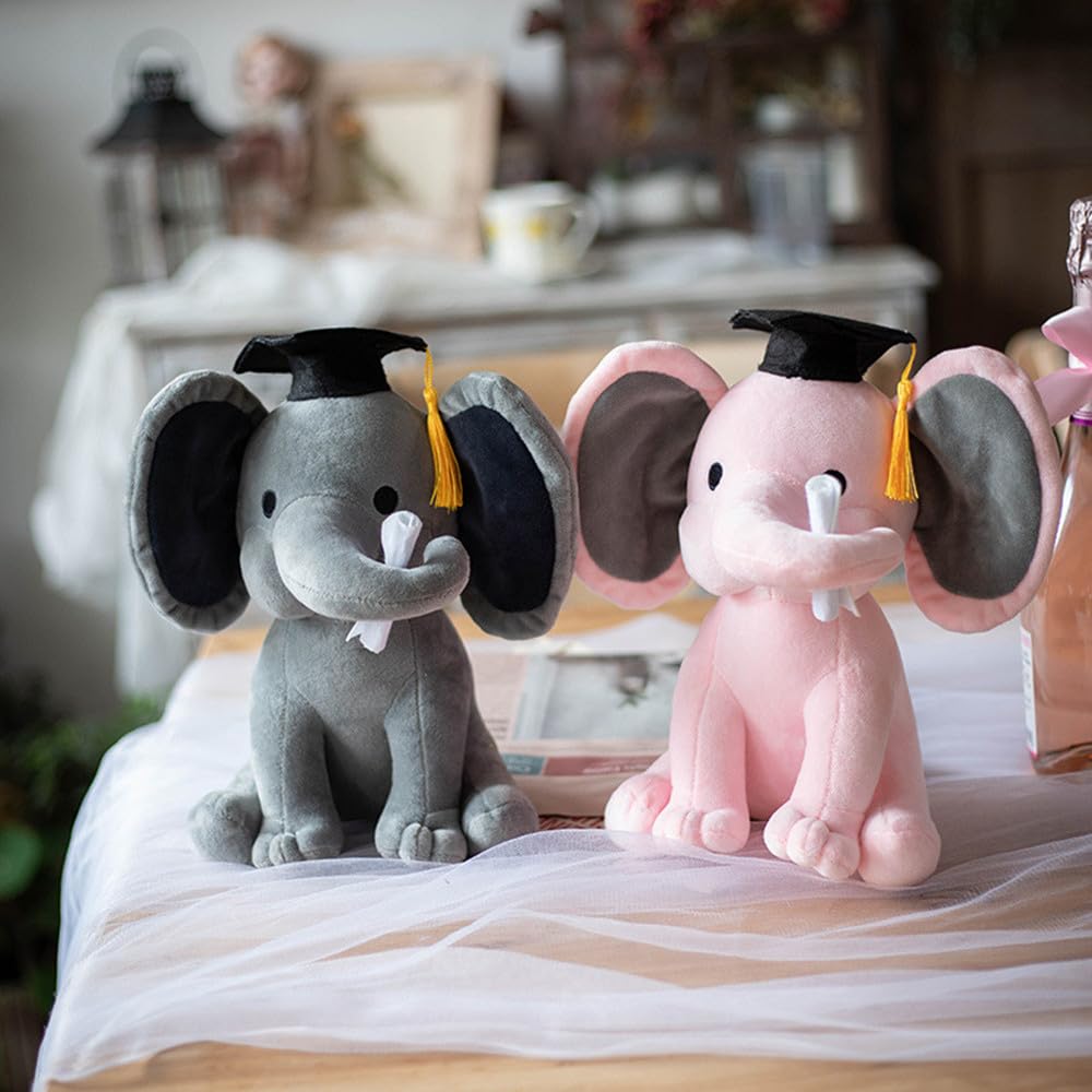 Tikwisdom Stuffed Animals, Elephant, Graduation Elephant with Diploma Tasseled Hat, Large Plush Elephant - Image 4