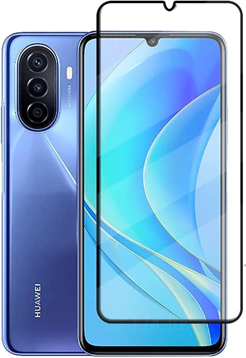 EXELLE For Huawei nova Y70 Tempered Glass 3D Full Curved Screen Protector for Huawei nova Y70 / Huawei nova Y70 Plus Glass Black