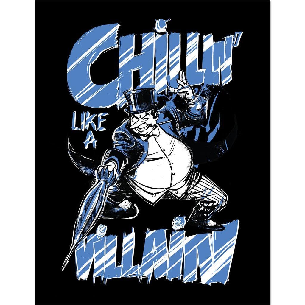BATMAN Penguin Chillin Framed Poster (40cm x 30cm) (Black/Blue)