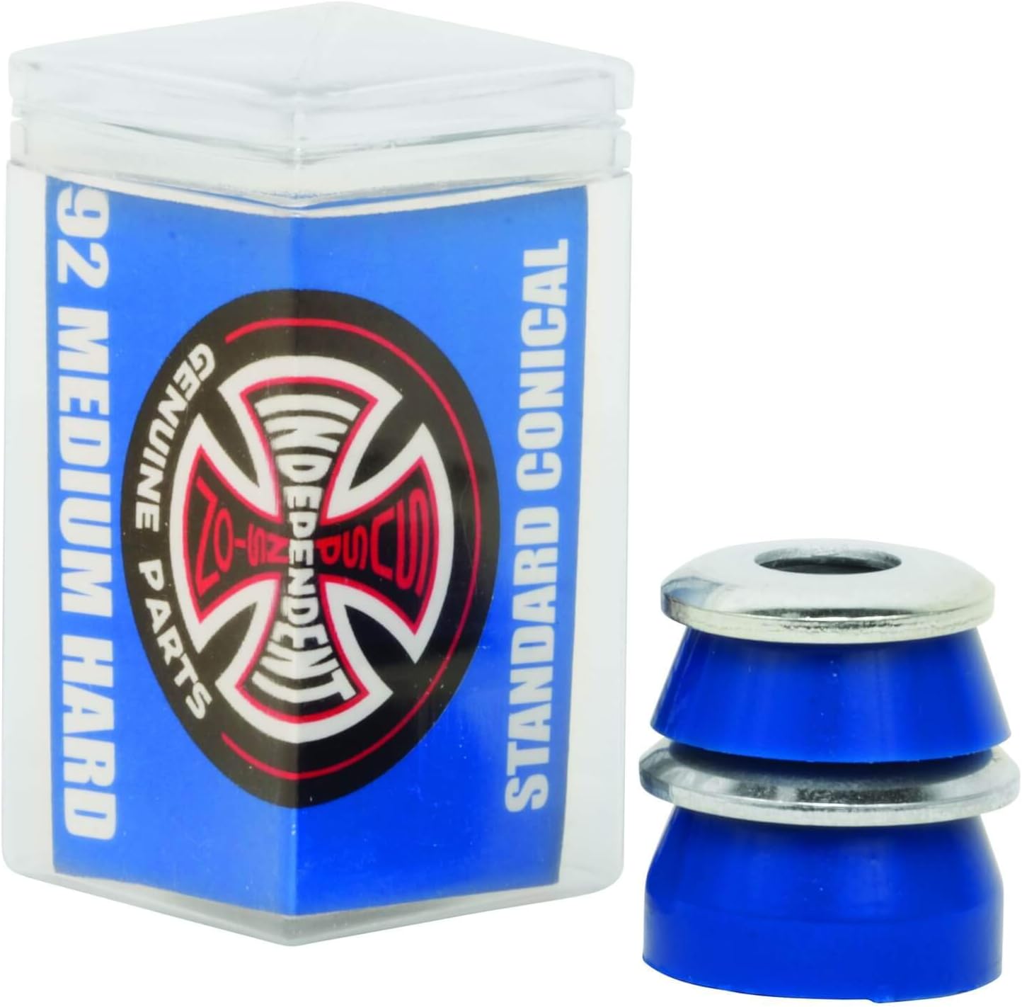 Independent Truck Co. Standard Conical Cushions Blue Skateboard Bushings - 2 Pair with Washers - 92a