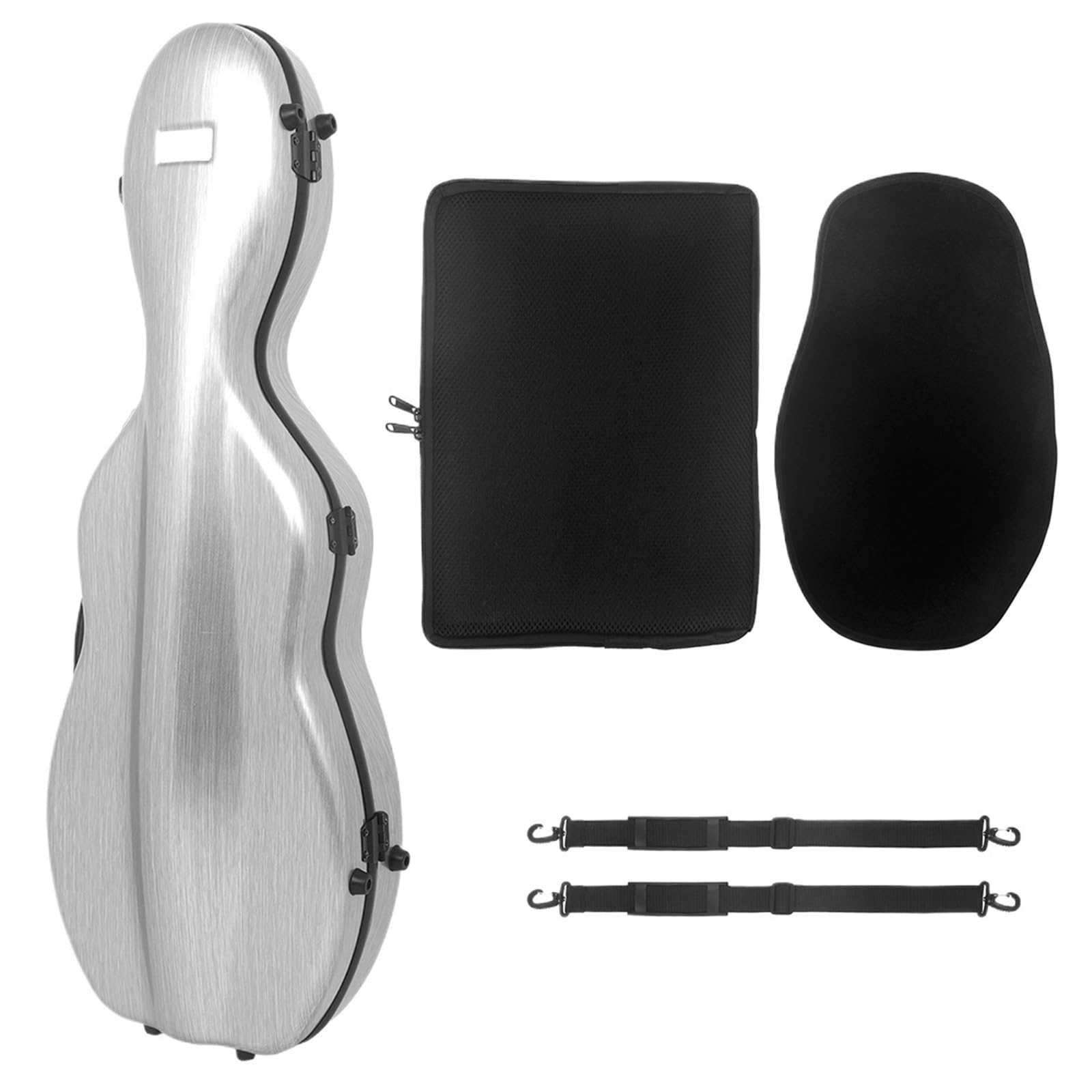 Boîte de violon en fibre carbone composite 4/4 | Sac à partitions robuste et léger en composite(Silver)
