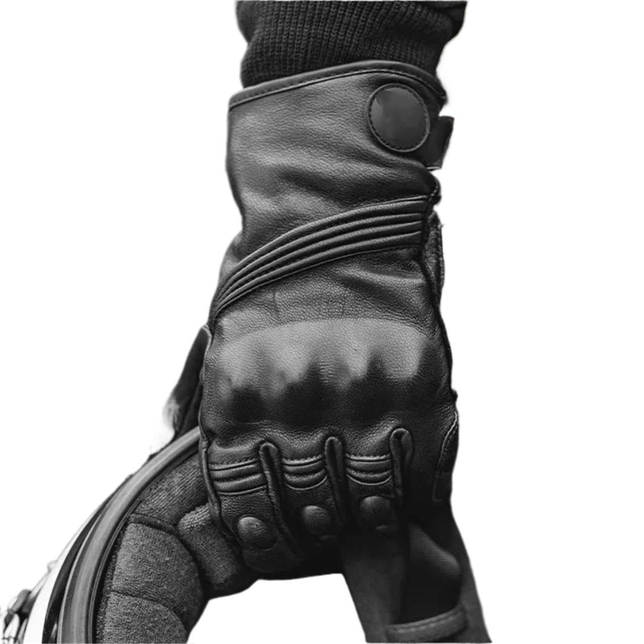 Genérico Compatible con Guantes de Moto de Invierno Motowolf | Guantes de montar con pantalla táctil térmica a prueba de viento de cuero genuino