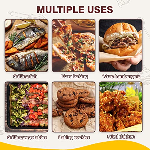 Unbleached Parchment Paper For Baking, 15 In X 210 Ft, 260 Sq.ft, Heavy Duty Baking Paper With Slide Cutter, Non-Stick Brown Parchment Paper Roll For Cooking, Air Fryer, Steaming, Baking Bread #TOP5